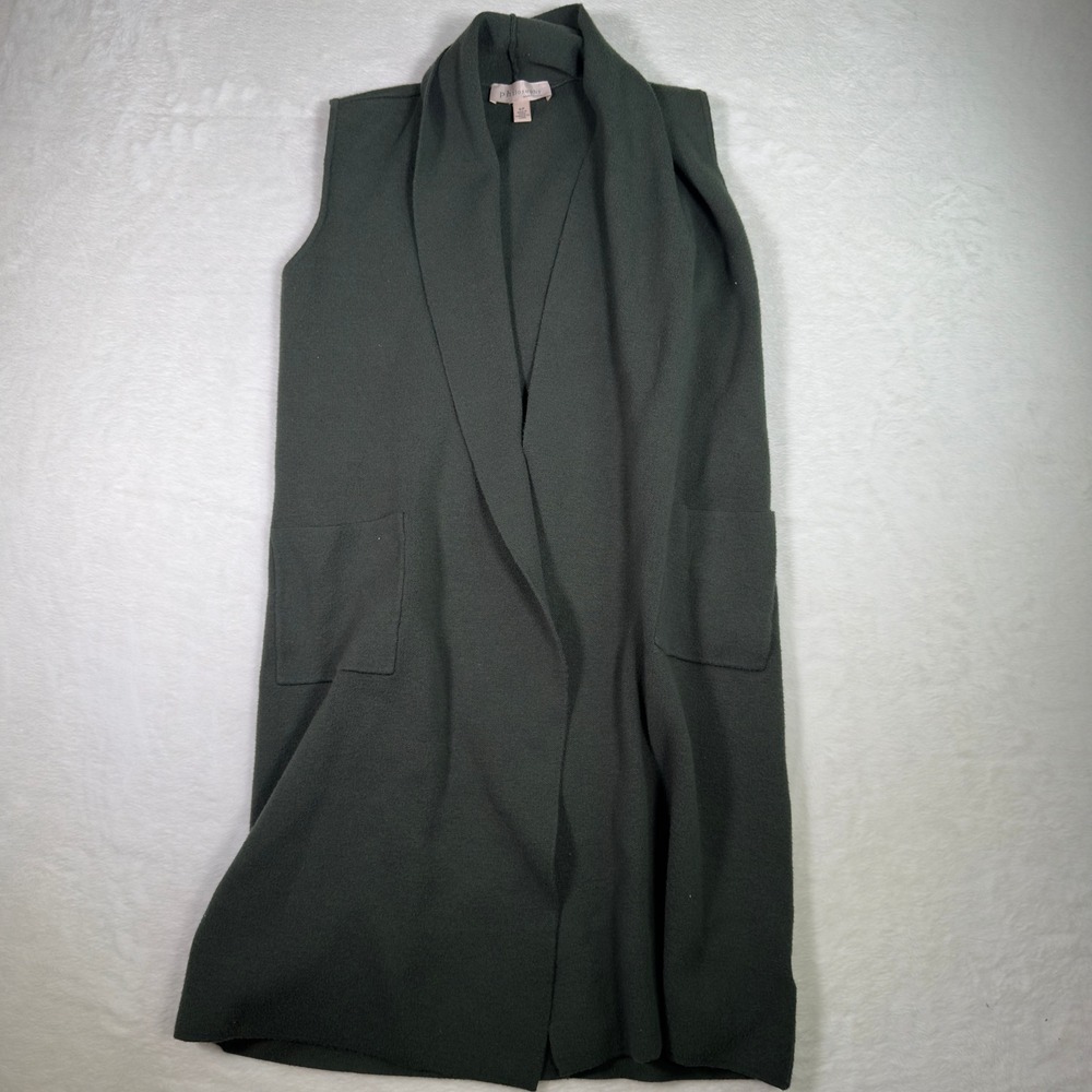 Philosophy Republic Clothing Sleeveless Olive Green Knit Duster Vest S/P Womens